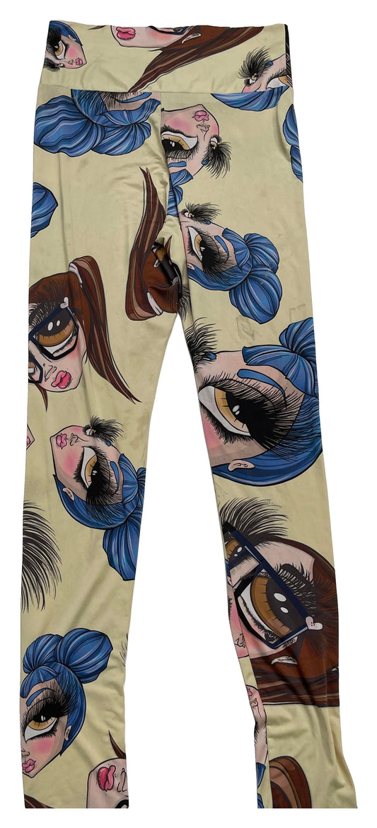 Yellow Stacks & Smooth Head Leggings – Large — original product photo on white