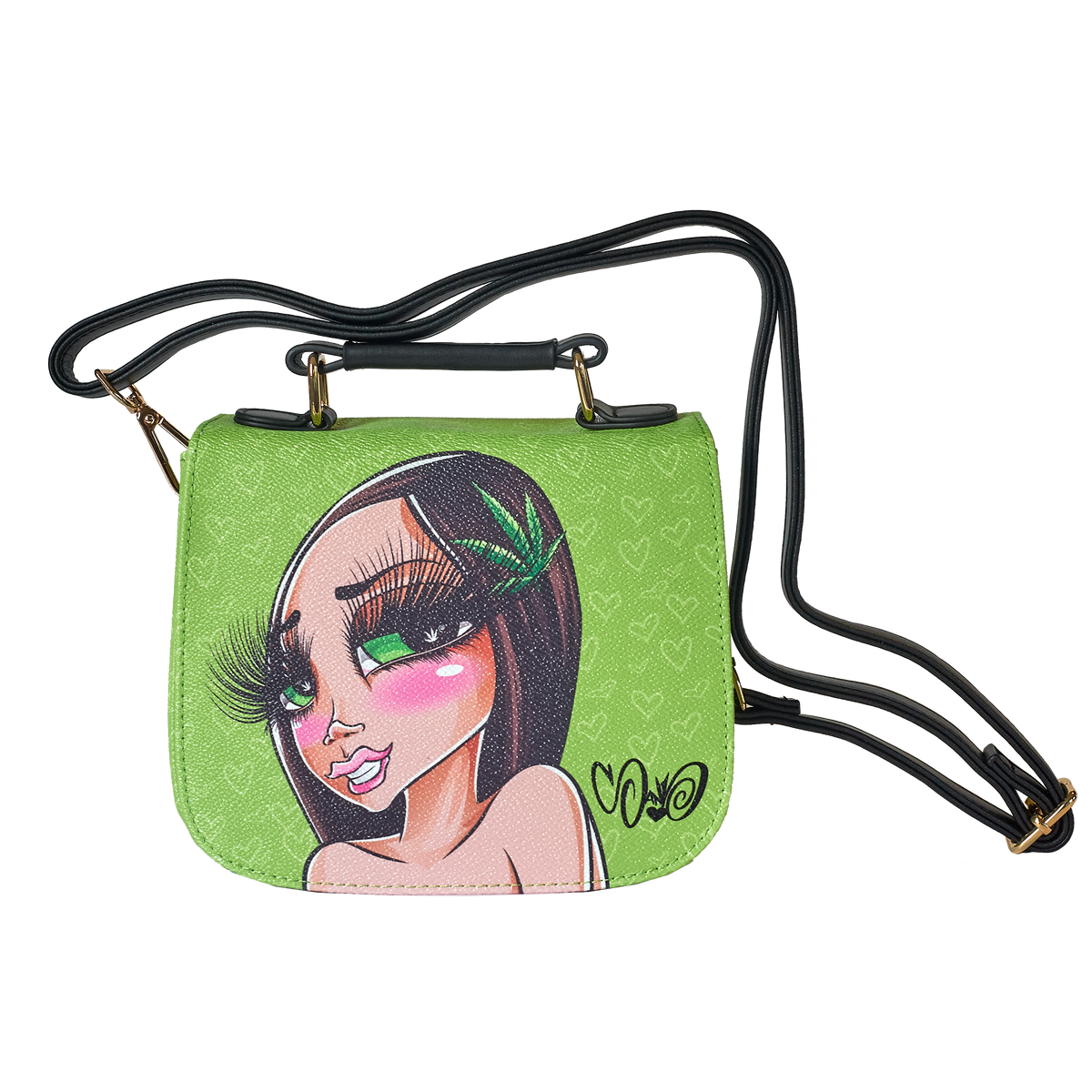 Funny Graffiti Style Little Monster With Doll Crossbody Small