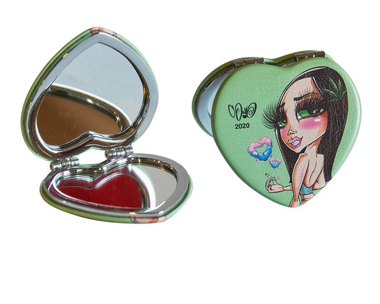 Heart-Shaped Compact Mirrors