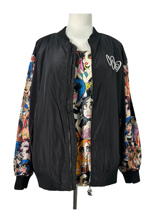 2018 Windbreaker – Colorful Collage Sleeves (L/XL) with original artwork on a white background
