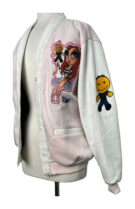Bunny Perez 2018 Varsity Cardigan (Damaged) — original product photo on white