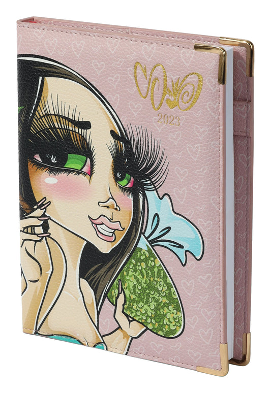 Pink Notebook with original artwork on a white background