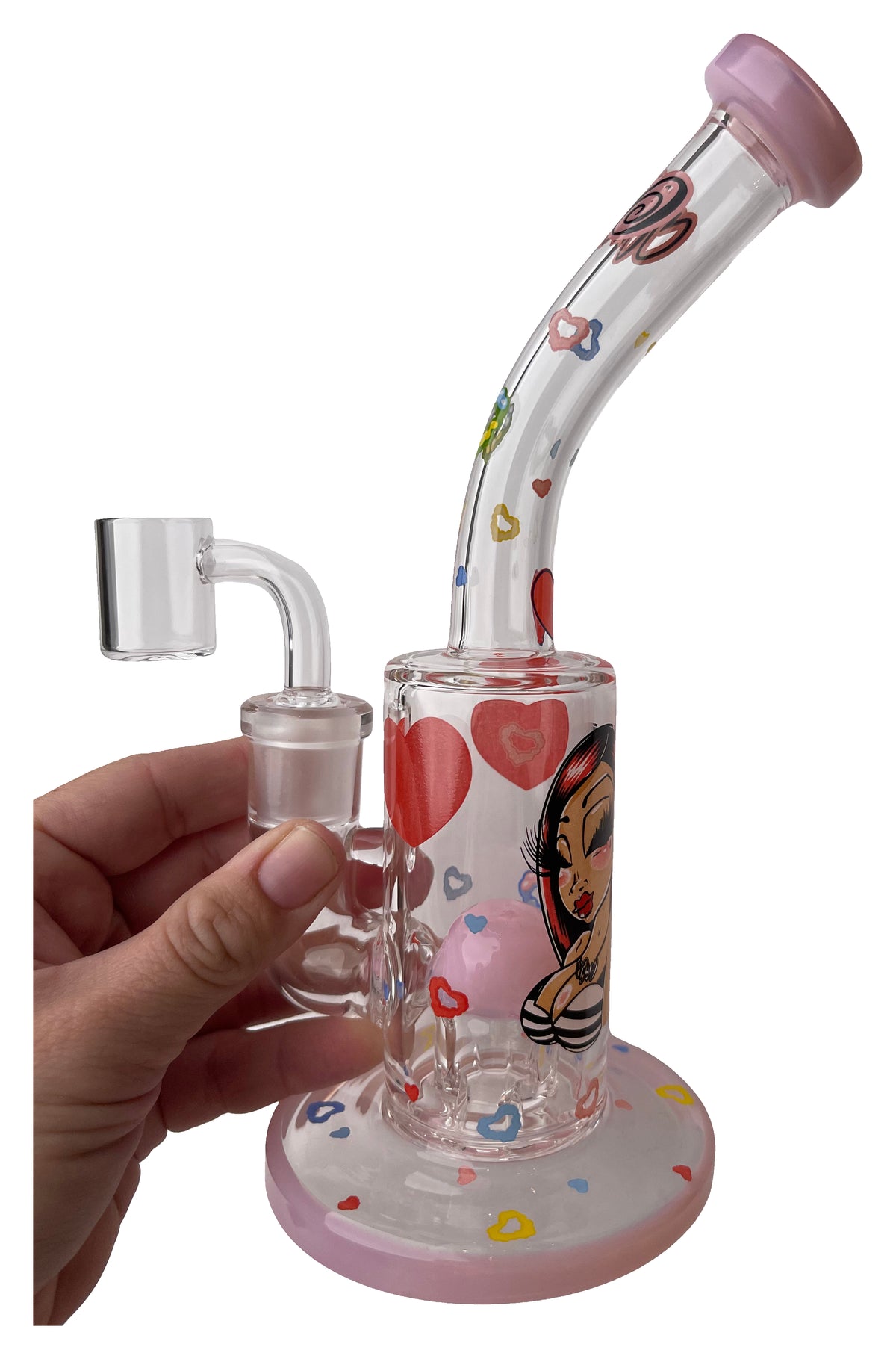 Lil Stranger Small Glass Piece with original artwork on a white background