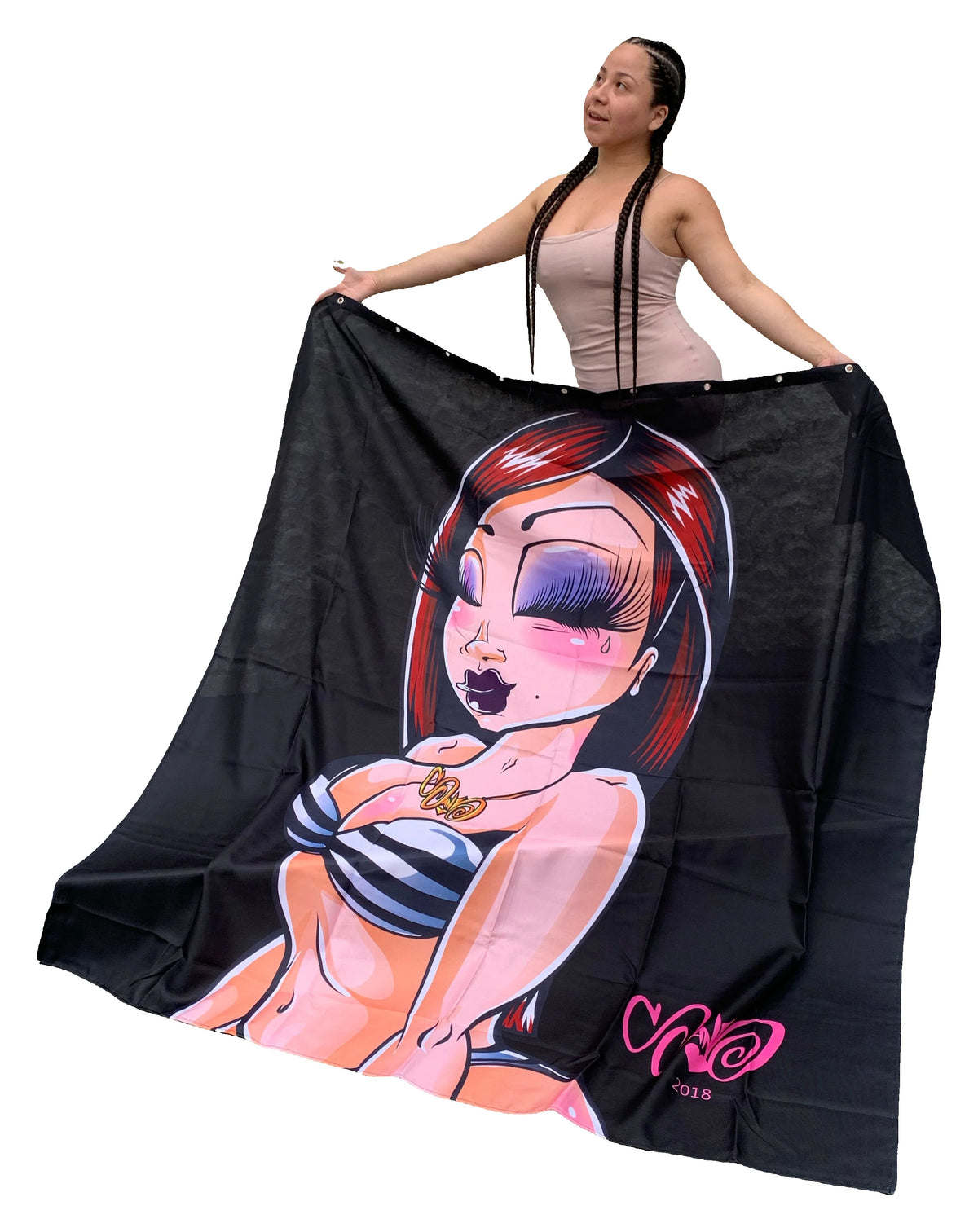 Sand Doll Shower Curtains — original product photo on white