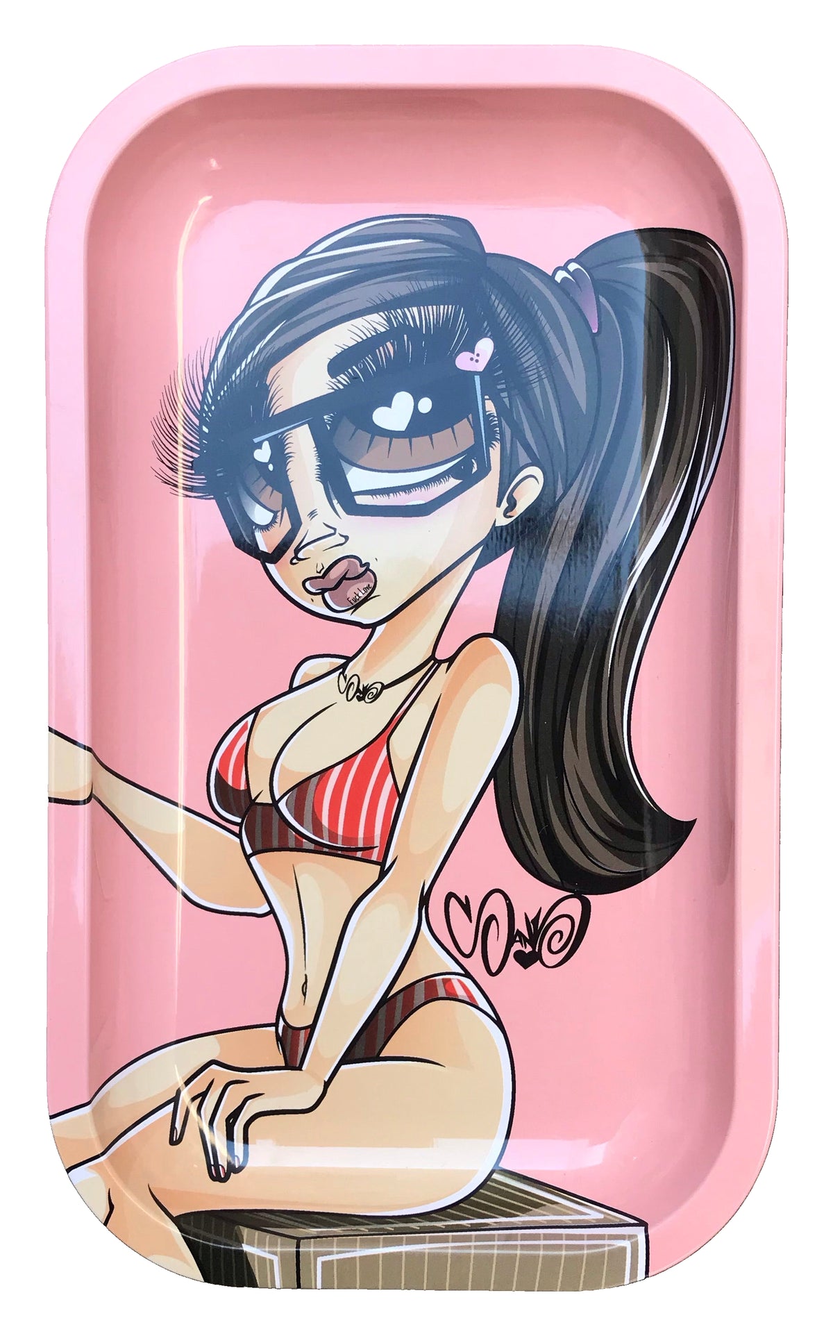 Rolling Doll Trays with original artwork on a white background