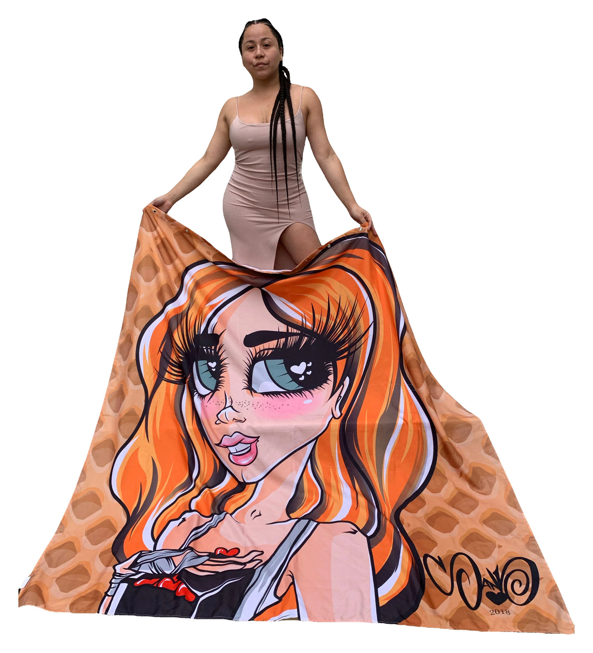 Sand Doll Shower Curtains — original product photo on white